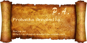 Prohaska Annabella névjegykártya